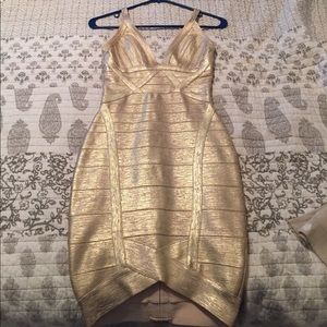 Gold bandage dress