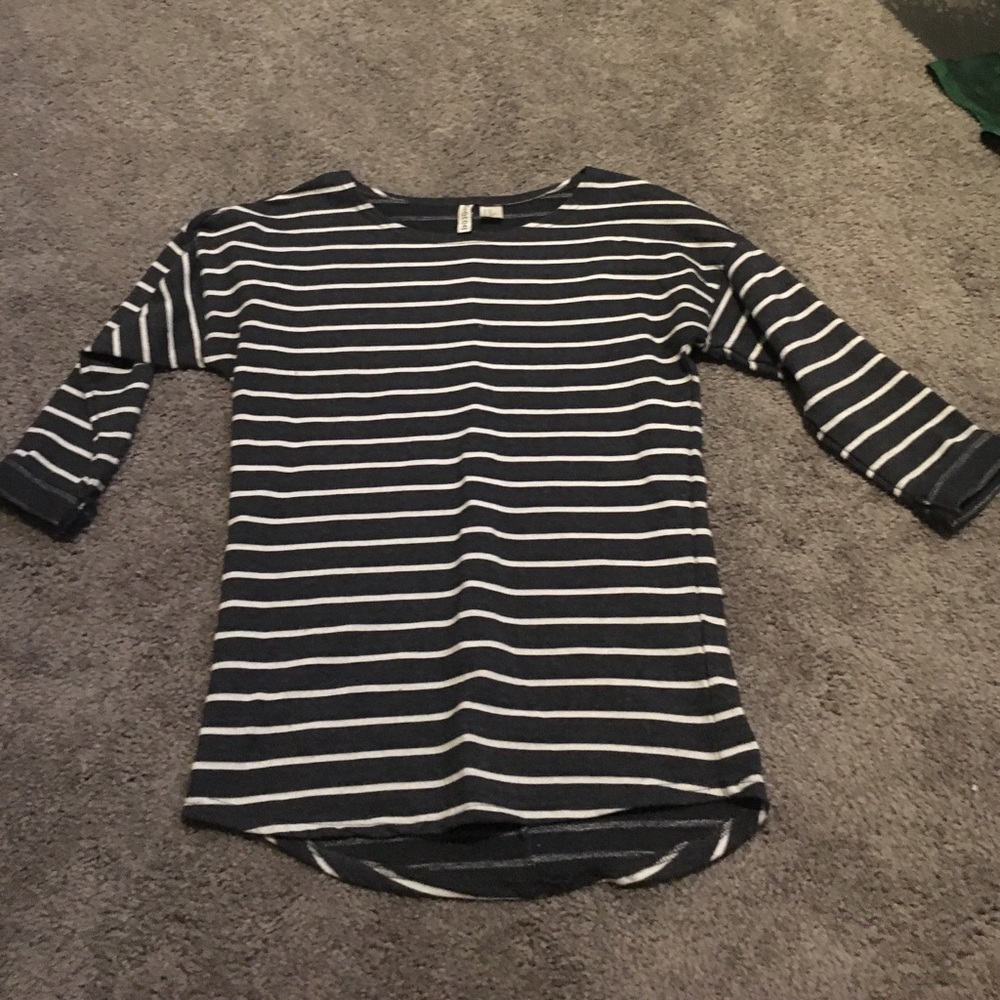 Navy/white striped shirt