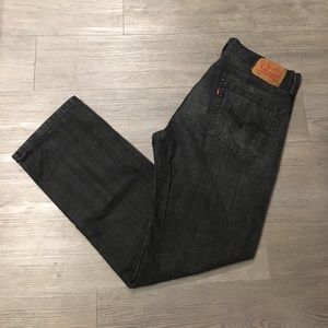 Levi 505 Straight Dark Grey/Black Wash Jeans