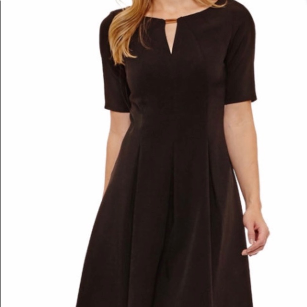 Danny & Nicole Elbow Sleeve Fit & Flare Dress