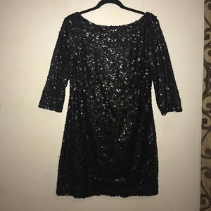 Black Sequin Mini Dress