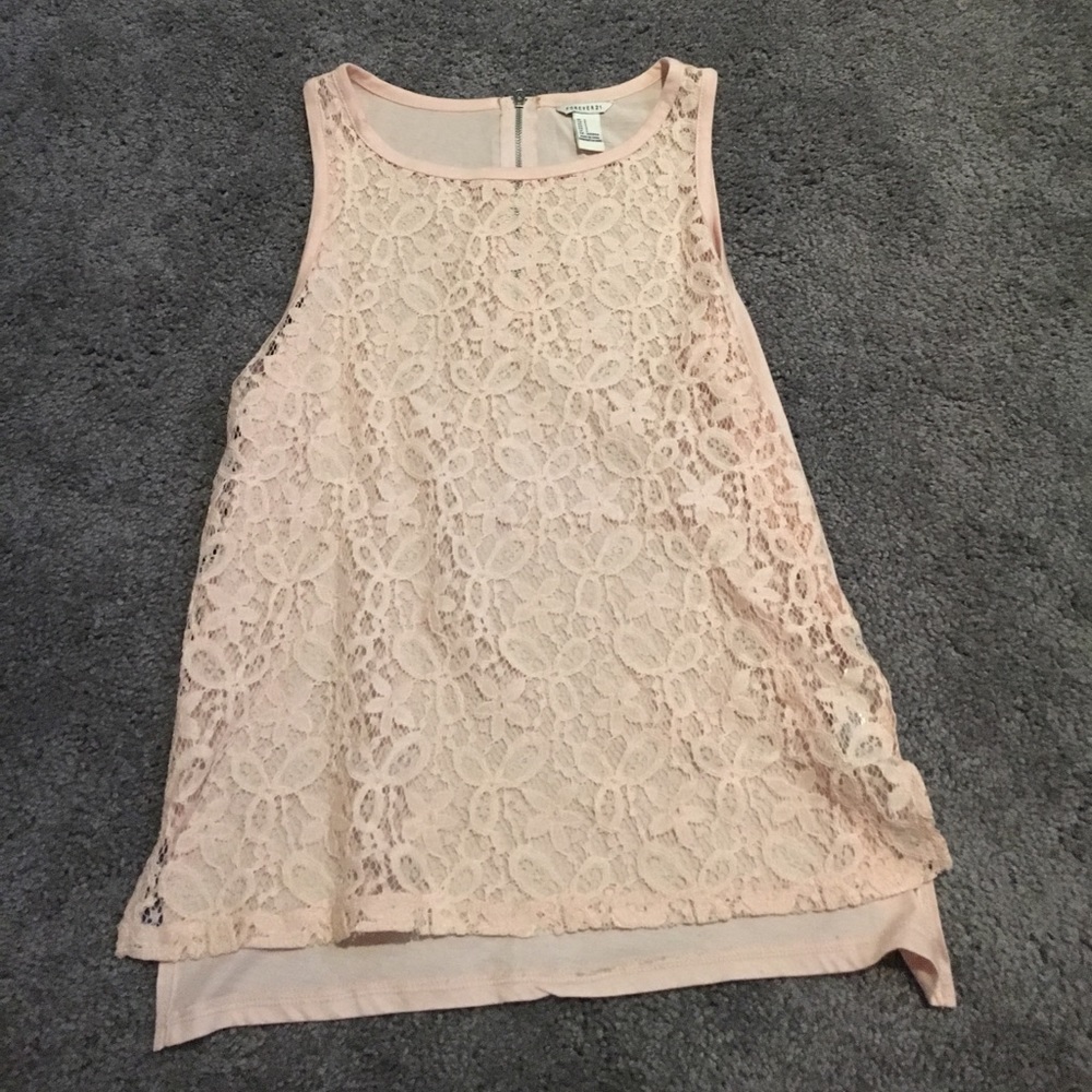 Light pink lace tank top