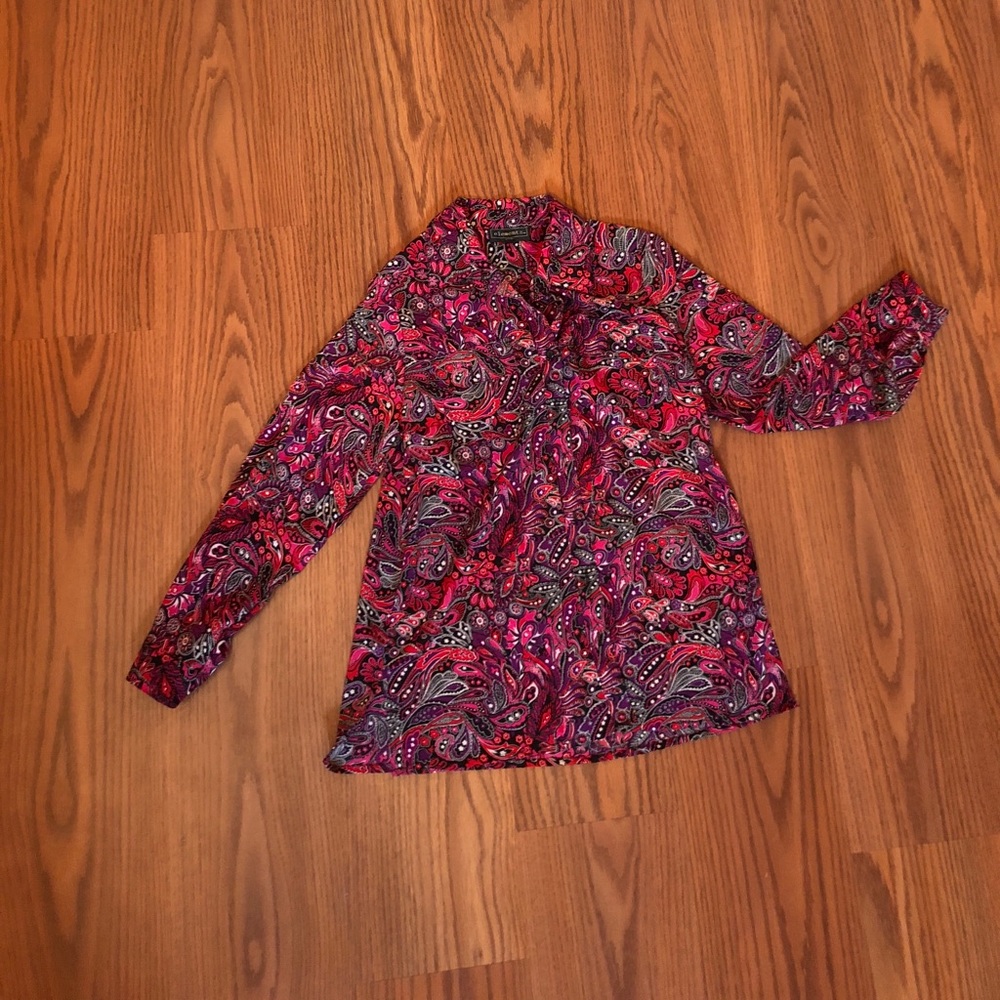 Paisley button down top