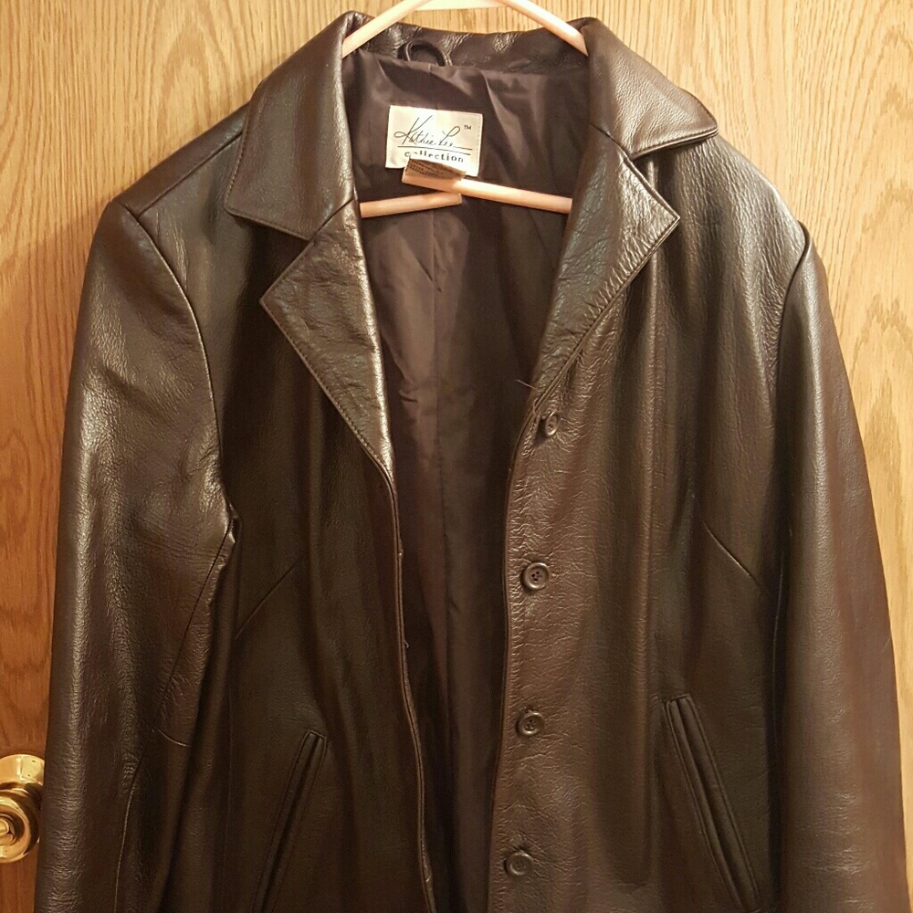 Brown leather jacket