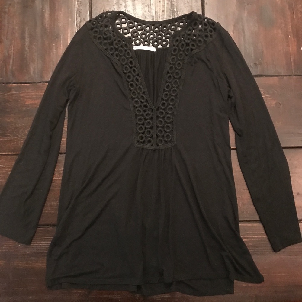 Robin Piccone Black Tunic Blouse Small