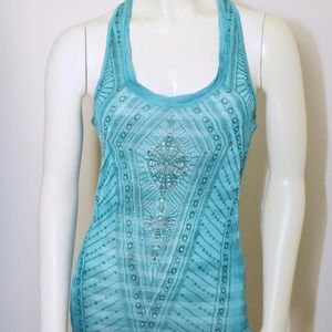 Small MISS ME Teal Mulberry Silk Rhinestone