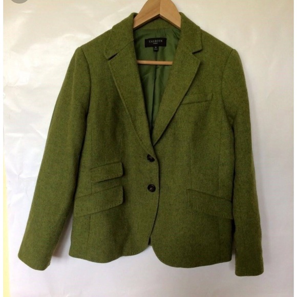 TALBOTS green wool winter coat - Picture 1 of 5