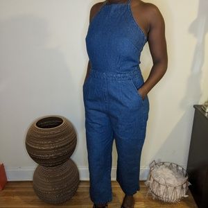 Denim Culotte Jumpsuit w/ Halter top