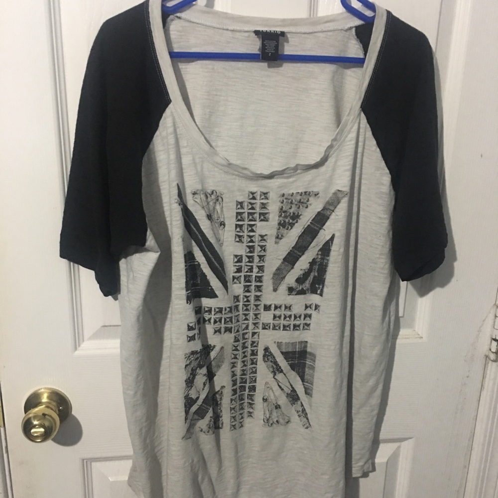 Torrid Black & White graphic tee.