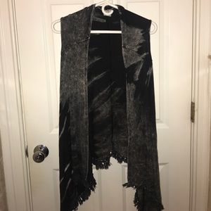 Tie Dye Sleeveless Cardigan
