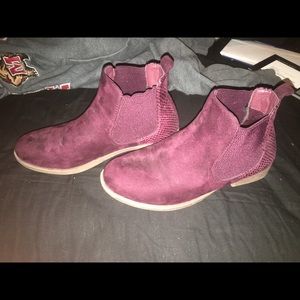 Burgundy boots