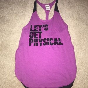 PINK graphic purple workout tank top💜