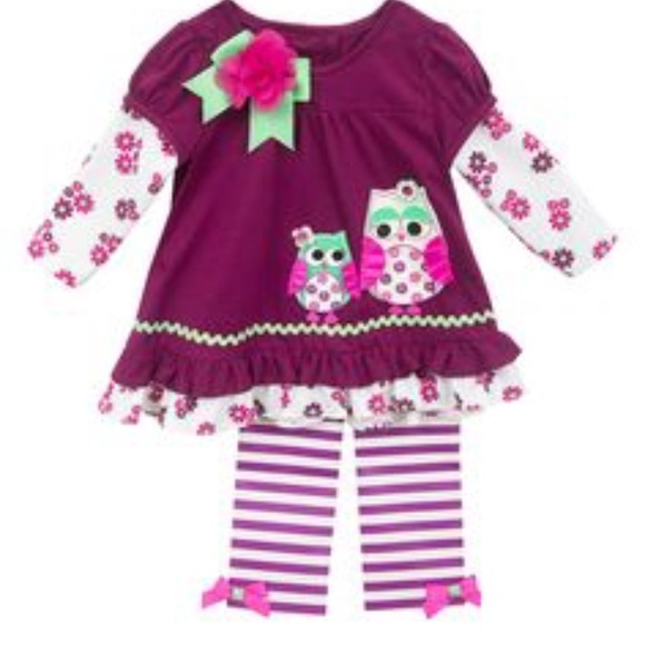 Girls owl 2 piece set - Picture 1 of 4