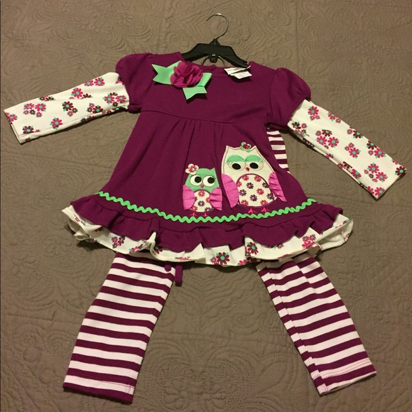 Girls owl 2 piece set - Picture 4 of 4