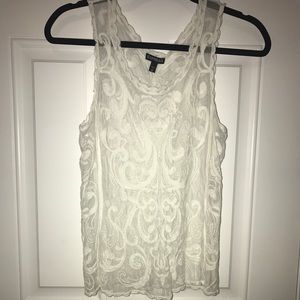 White Express Lace Tank Top