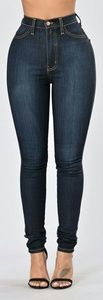 FashionNova Classic High Waist Skinny Jeans Dark