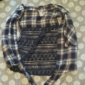 Forever 21 plad jacket / vest