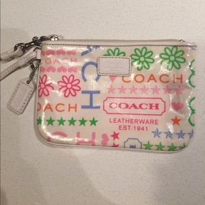 Bright Coach Wristlet - Used Condition