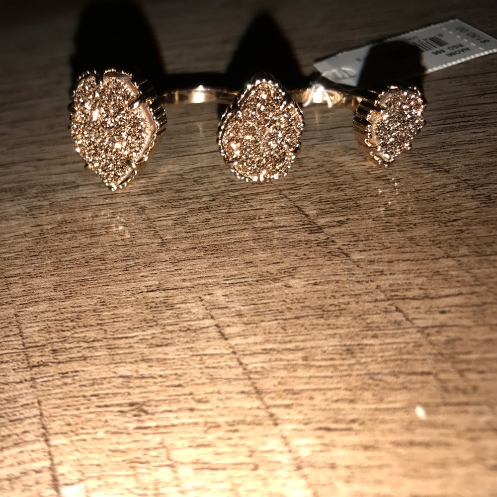 Kendra Scott Rose Gold Drusy Naomi Ring NWT S/M