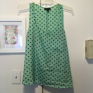 Mint Polka Dot Sleeveless Top
