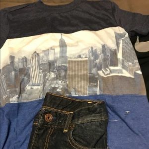 Boys New Shirt/Jeans. Lot of used UA & Nike Shoes