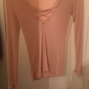 Long sleeve lace up shirt