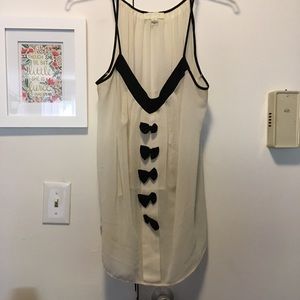 White Sheer Top with Black Bows