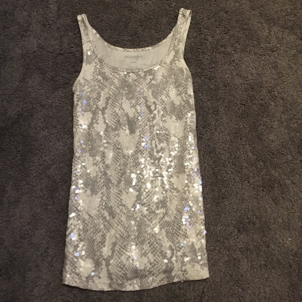 Shiny snakeskin print tank top