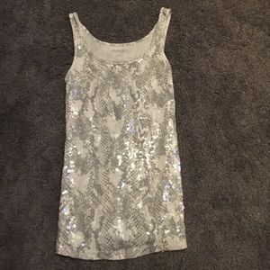 Shiny snakeskin print tank top