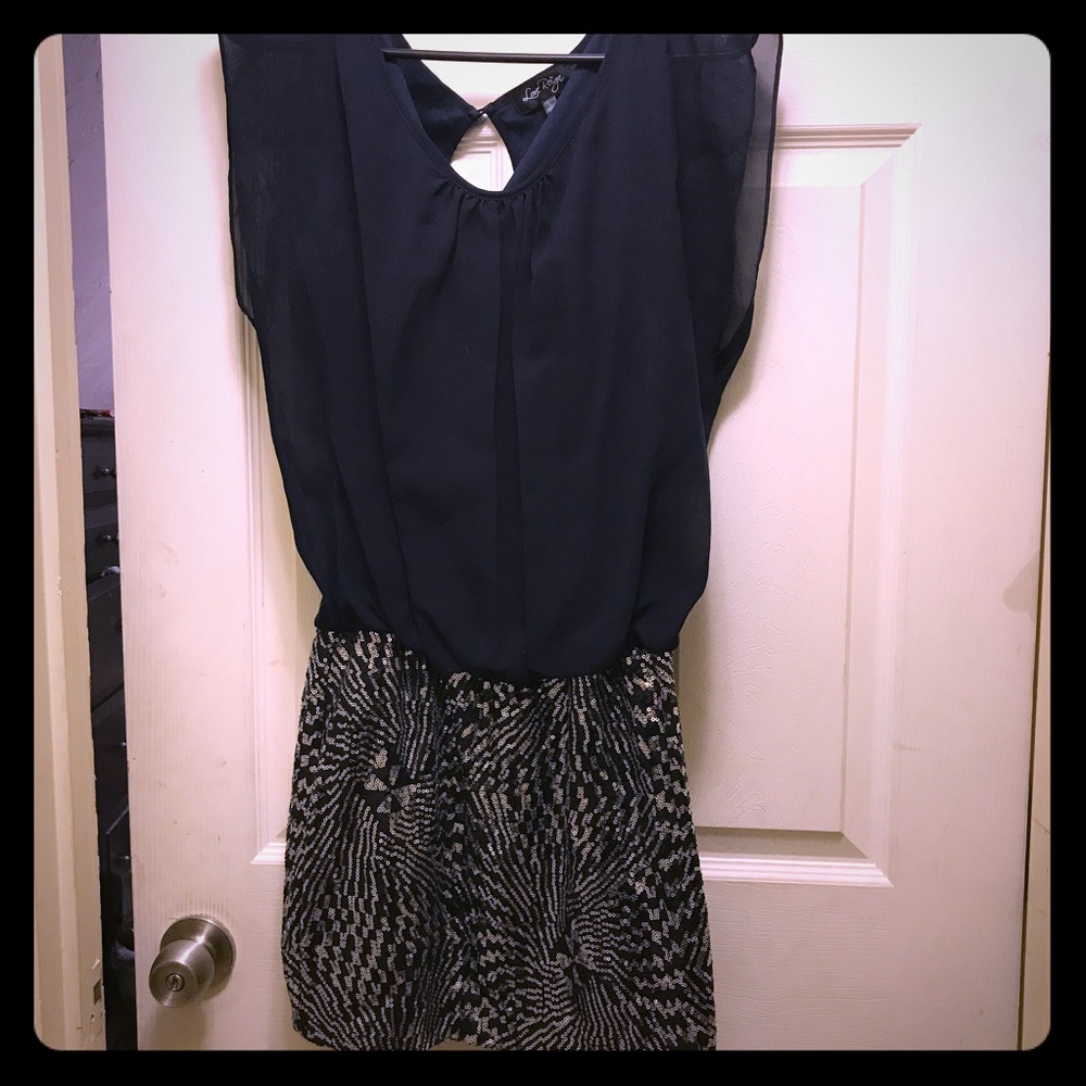 Dress with sequin bottom