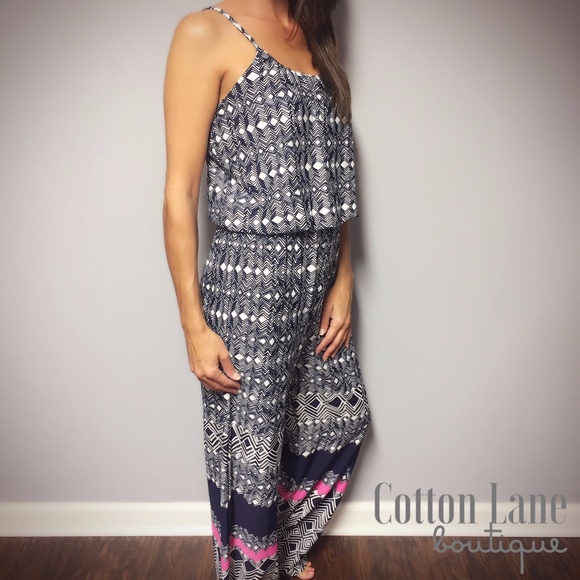 Palazzo Wide Leg Jumpsuit Romper EUC - Picture 3 of 6