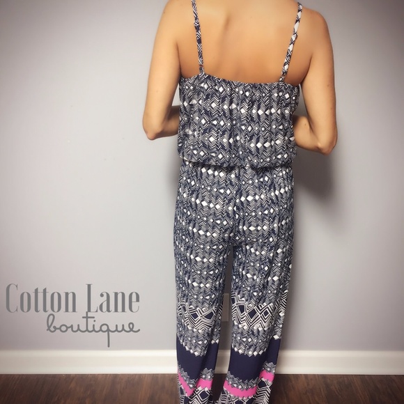 Palazzo Wide Leg Jumpsuit Romper EUC - Picture 5 of 6