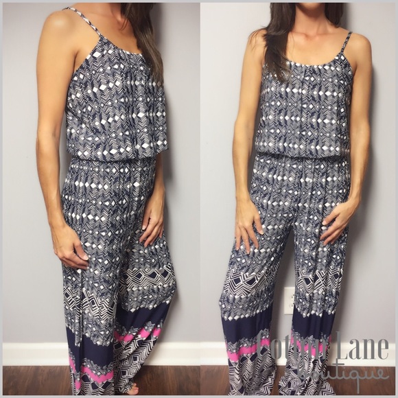Palazzo Wide Leg Jumpsuit Romper EUC - Picture 2 of 6