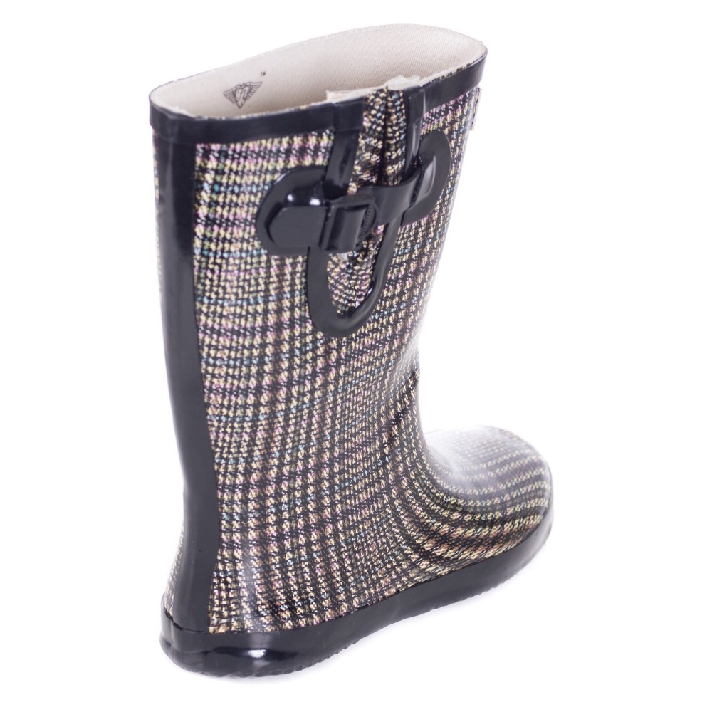 Women's Short Dreamy Weave Rain Boots, Booties Wellies Rainboots - Picture 2 of 2