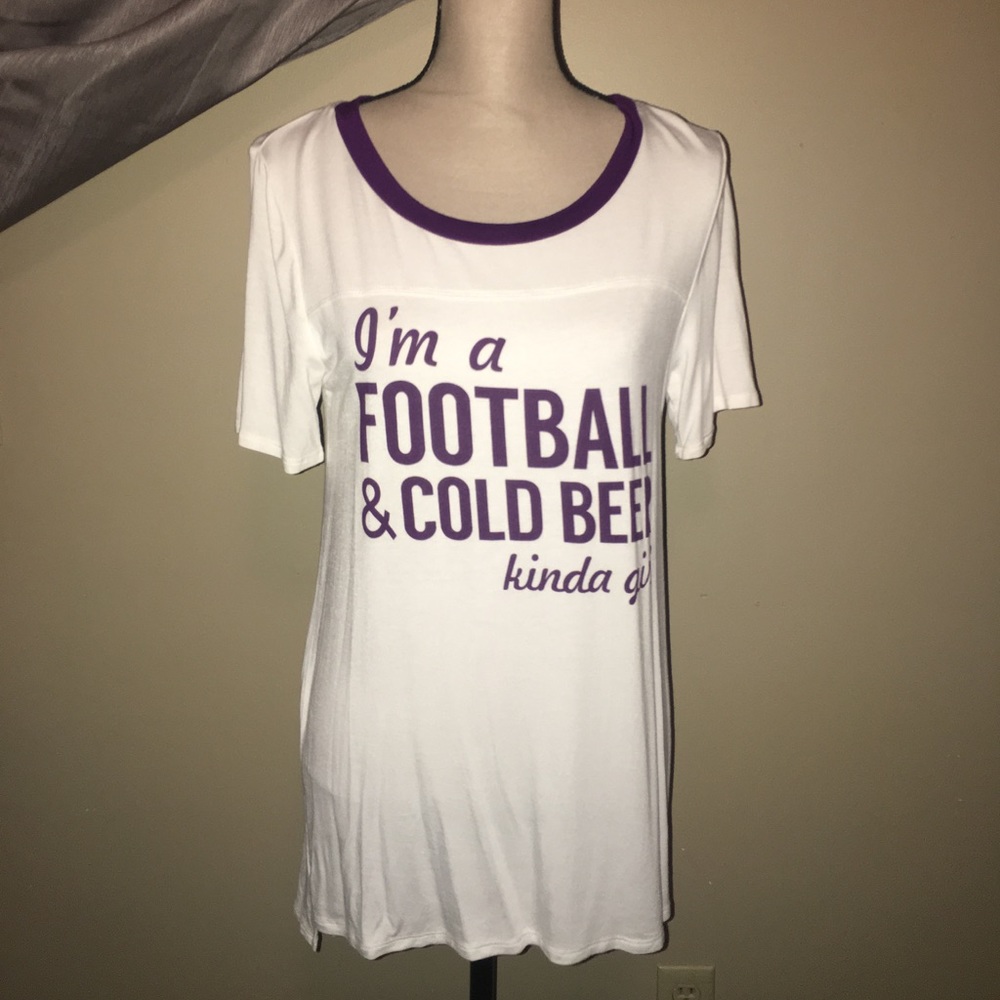 Football, Girl, Beer Tunic Vikings, Ravens Sz S,M