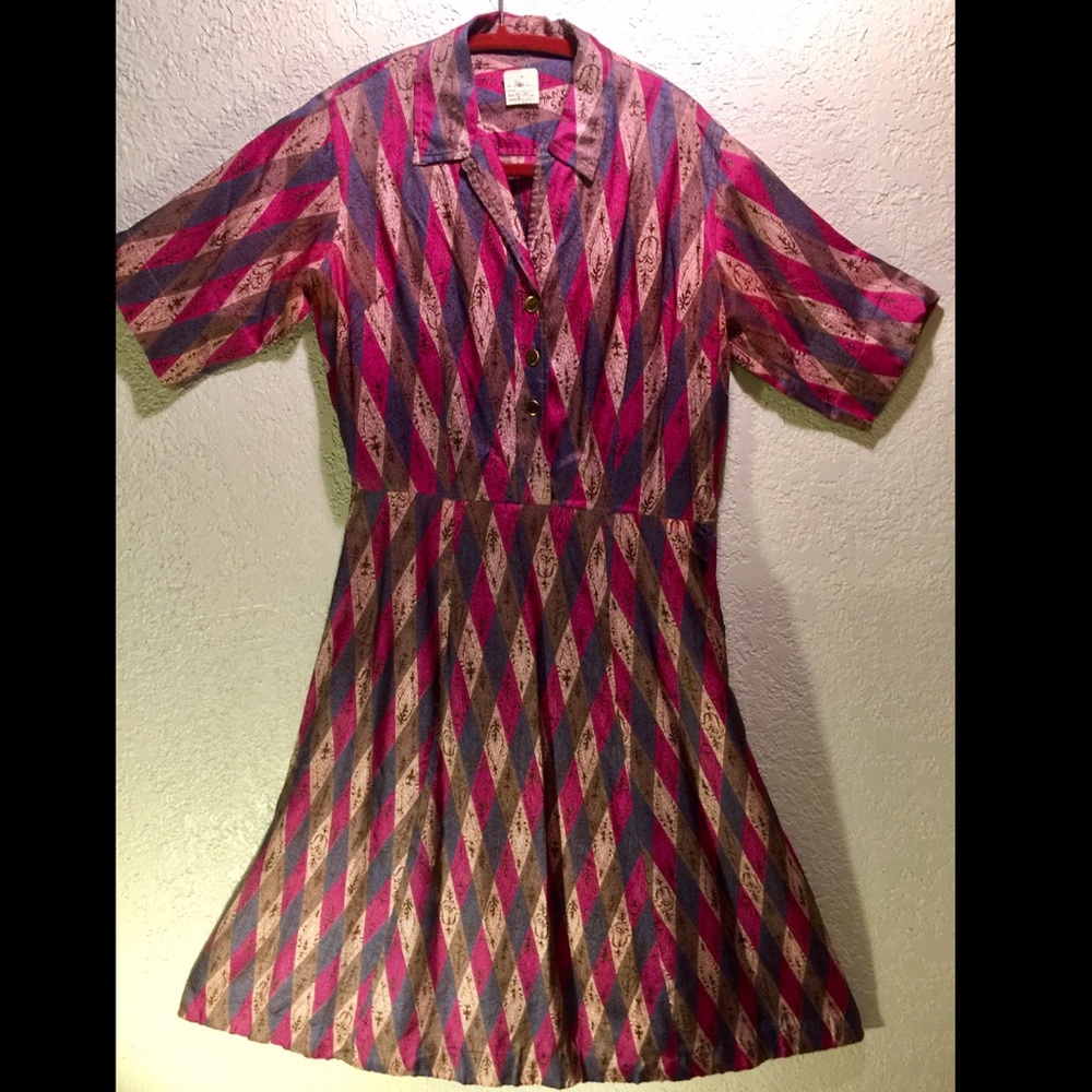 1960s Vintage Dress with Gold Buttons