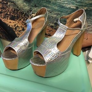 Jeffrey Campbell Foxy Silver Hologram