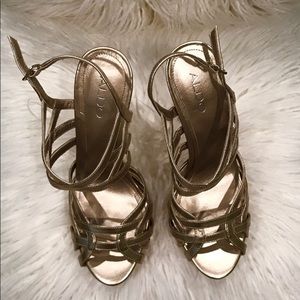 Gold Aldo heels