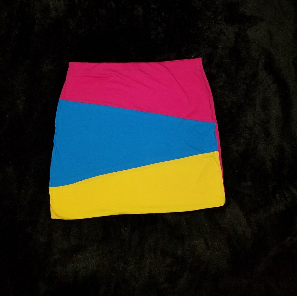 Tri-Colored Mini Skirt