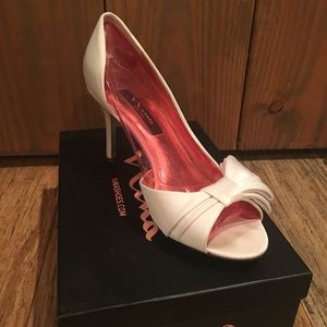 Ivory Satin Wedding Shoes, Freja Nina, Size 8 1/2