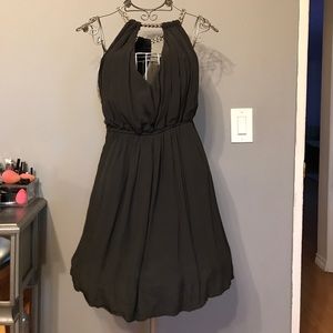 Olive chain halter top dress