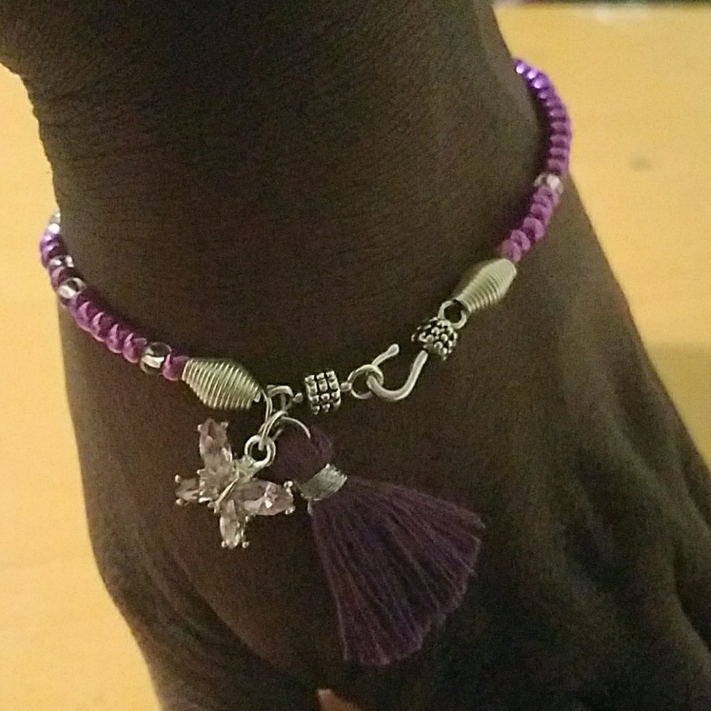 Homemade seed bead bracelet W/ tassel