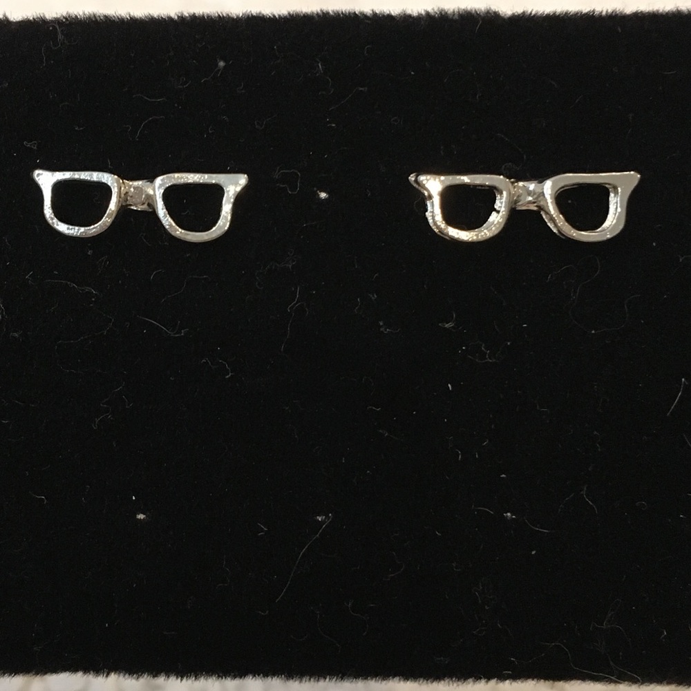 Eyeglass earrings silver tone eyeglasses (AB01) - Picture 2 of 5