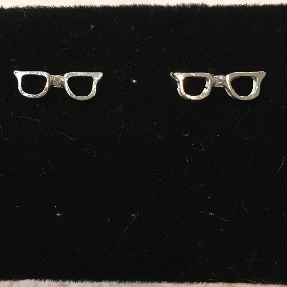 Eyeglass earrings silver tone eyeglasses (AB01) - Picture 2 of 5