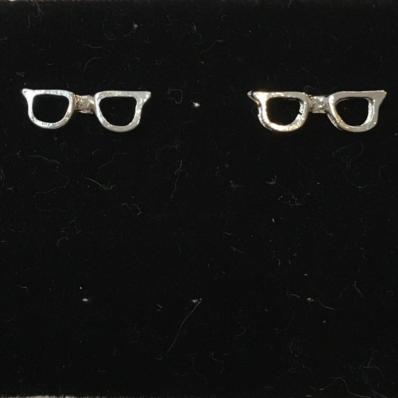 Eyeglass earrings silver tone eyeglasses (AB01) - Picture 4 of 5
