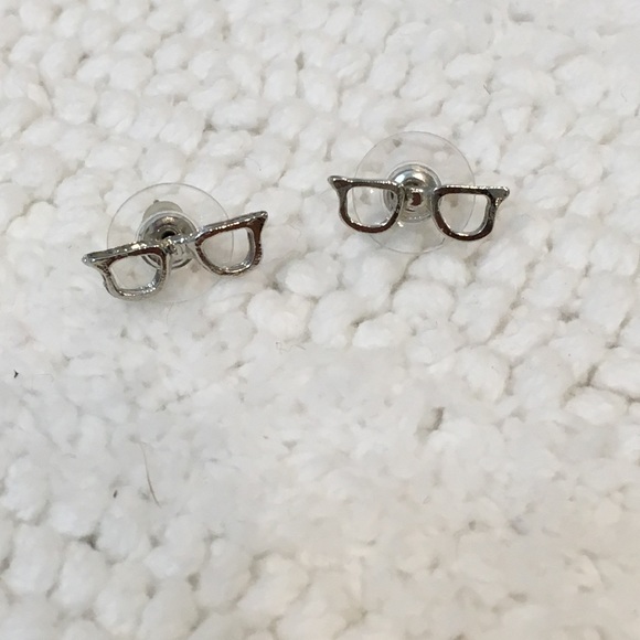 Eyeglass earrings silver tone eyeglasses (AB01) - Picture 5 of 5