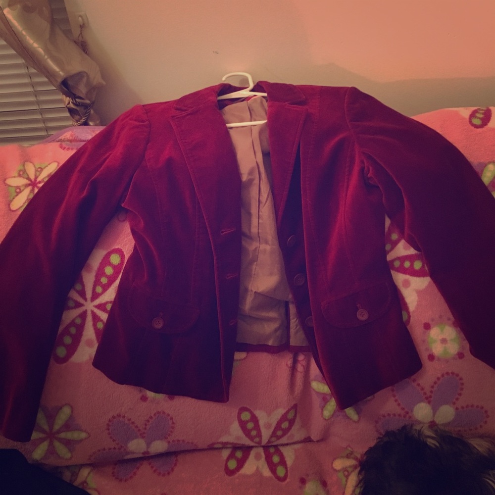 Liz Claiborne red velvet blazer