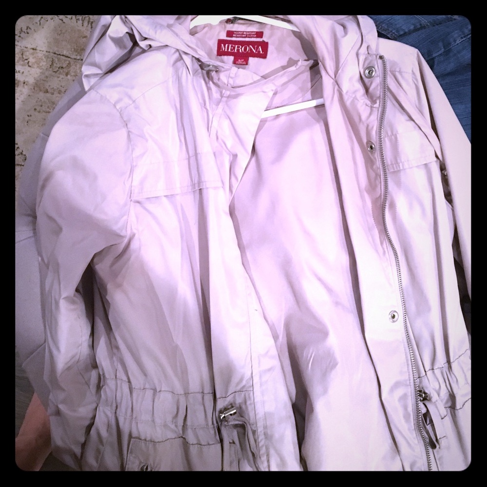 Blush rain coat