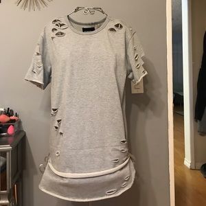 Grey distressed Tshirt  dress