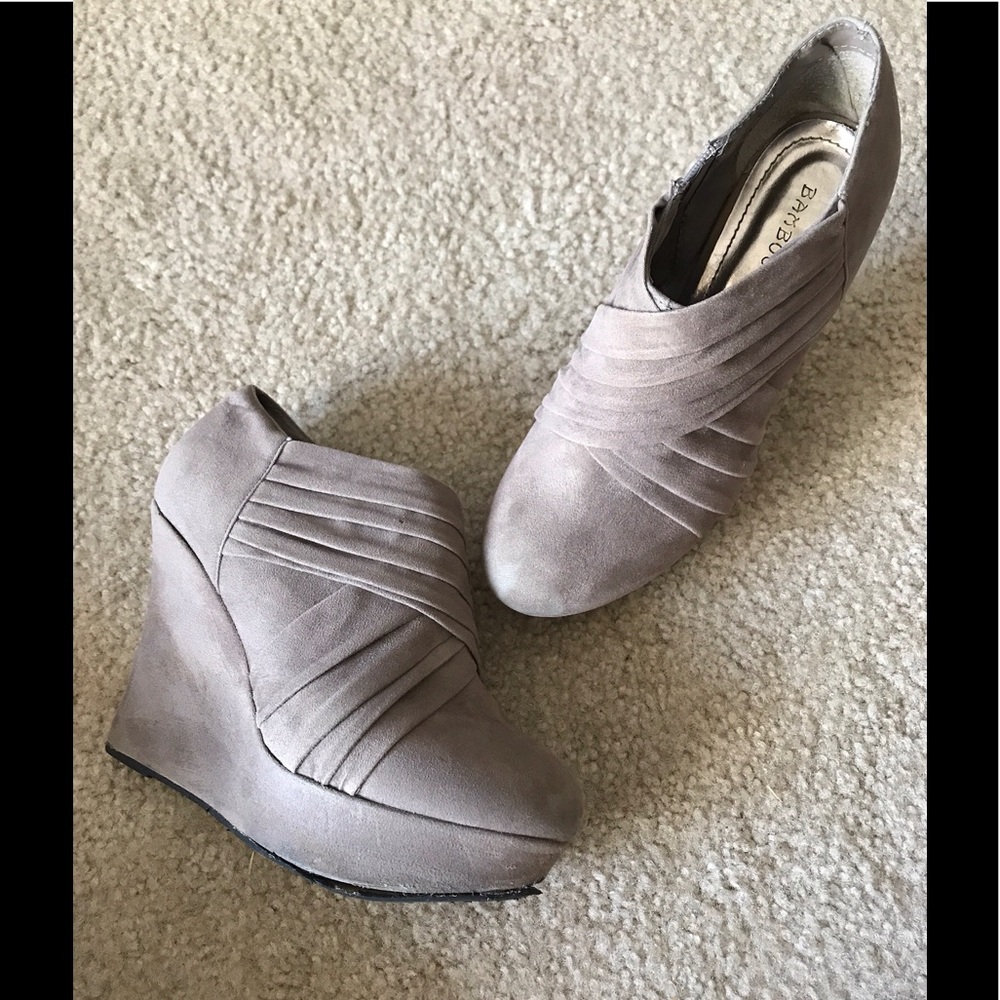 Dark beige 4.5-inch Wedge Bootie Heels